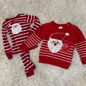 Kids Holiday Time Santa Sweater & Pajama Set Red Striped Christmas Outfit 12M‎